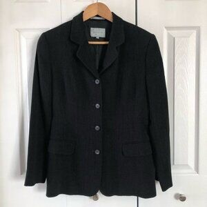 Jigsaw Button Front Gray/Black Lined Blazer